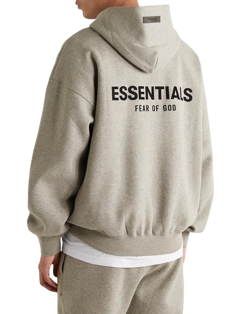 Fear Of God Essentials Hoodie – Dark Oatmeal Gray, Size Medium, Authentic Pullover With Pockets